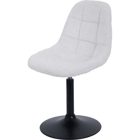 Chaise de salle à manger HWC-A60, chaise de cuisine chaise pivotante, acier MVG tissu/textile chenille (465g/m²) crème (1/2)