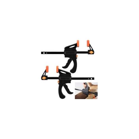 Pcs Serre Joint Serre-joint Une Main 6 Pouces Serre Joint Rapide Forme en F Serre Joint Menuisier Antirouille Serres-joint Serrage Largeur de Serrage 150mm pour Charpentier - Noir - Crezuo (1/4)