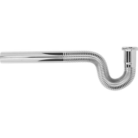 Tuyau de vidange d'évier Flexible en laiton, tuyau ondulé décoratif sans odeur, pour salle de bains G1-1/4 pouces (1/5)