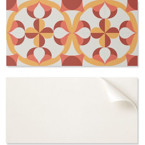Juego de baldosas de vinilo para suelo con estampado geom茅trico abstracto, 6x60x30 cm.