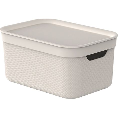 Rotho Aufbewahrungsbox Alvra mit Deckel 26,5 x 18,5 cm 5 L warm beige