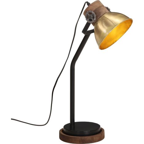 Schreibtischlampe 25 W Antik-Messing 18x18x60 cm E27