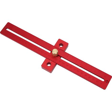 Markierlineal (0–270 mm), Anreißwerkzeug für Holzbearbeitung, Kreuzlochanreißer für Schreiner, Holzmess- und Markierungswerkzeug (1/5)