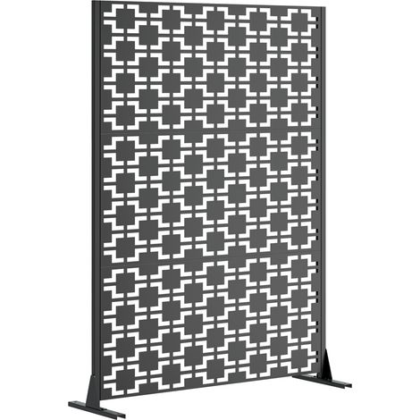 Écran d'intimité en métal 183 x 116 cm avec base stable pour extérieur, paravent portable pour terrasse et jardin (1/5)