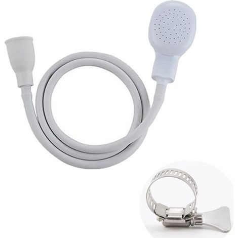 Cabezal de ducha individual para lavabo de baño o inodoro, manguera de ducha, grifo de ducha individual de conexión rápida, champú para mascotas infantiles (1/5)