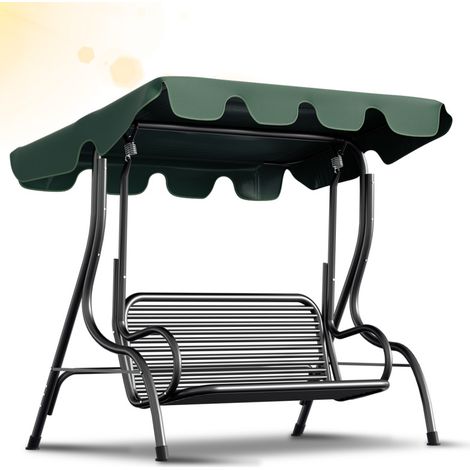 Toit de remplacement Toit solaire de rechange balancelle hollywoodienne siège housse de rechange 210x145cm imperméable à l'eau Vert (1/5)