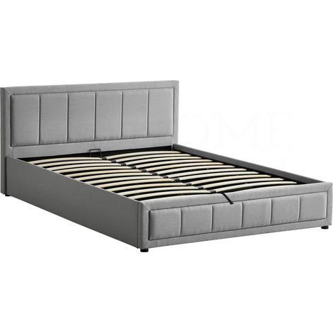 Vanita 5ft King Size Modern Fabric Ottoman Bed Frame, 150 x 200 cm, Light-Grey
