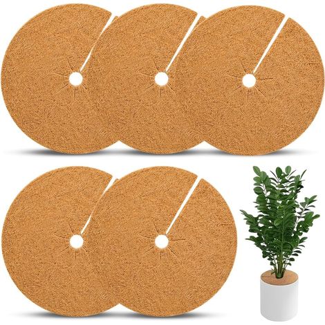 5pcs Tapis De Coco Plantes,Disque De Protection Plante 30cm Disque De Paillage Tapis De Paillage En Fibre De Coco Disques Paillage De Désherbage Des Plantes Pour Plantes De Jardin Protection (1/5)