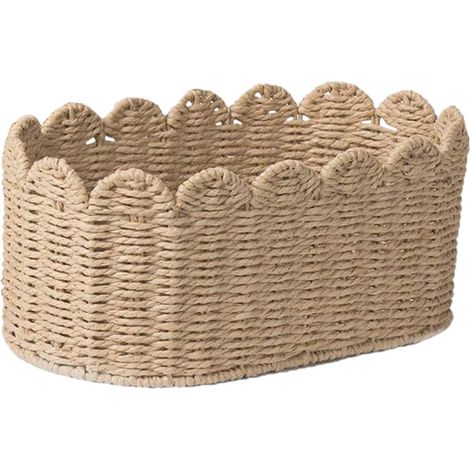 Paniers En Corde Pour Rangement Bacs de Rangement Tissés Mignons Organisation Maison pour Étagères Canapé Comptoir Bureaux Garde-Manger Placier Entrée Salle de Bain Commode Bibliothèque (1/5)