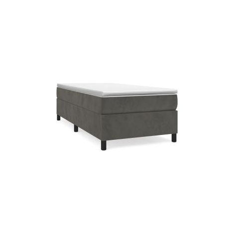 Sommier à lattes de lit et matelas Gris foncé 90x190 Velours (1/5)