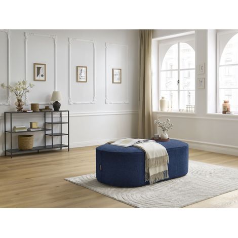 BOBOCHIC - Pouf pour canapé modulable ROUSSEAU tissu texturé Bleu foncé (1/5)