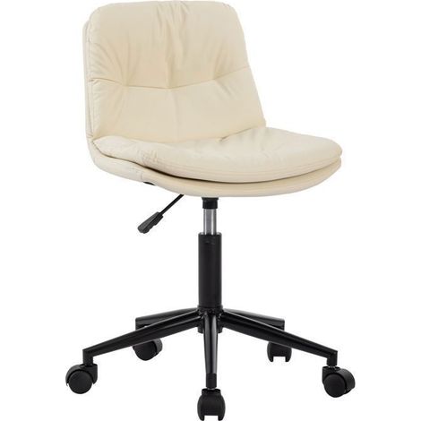 Sedia da ufficio - Sevencomfort - Girevole - Regolabile in altezza - Pelle microfibra - Carico massimo 115KG - Bianca