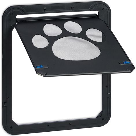 Chatière moderne pour moustiquaire de porte animaux 42 x 37 cm pratique design autonomie en ABS blanc (1/4)
