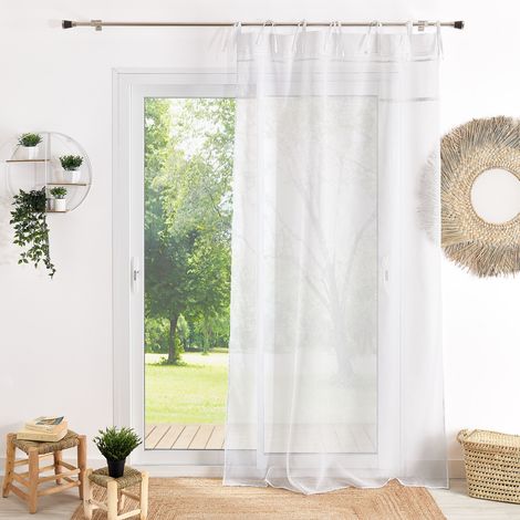 Voilage avec rubans macramé Blanc 140x240 cm (1/2)