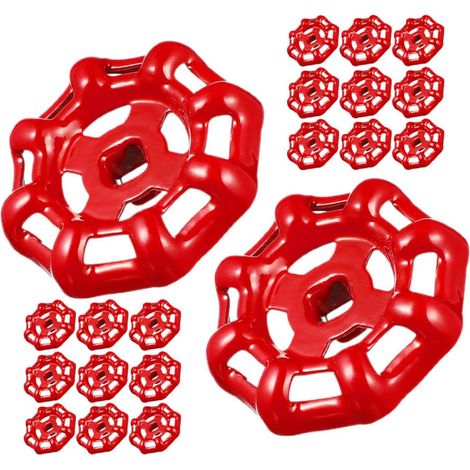 Lot de 20 Poignées de Vanne en Fonte Rouge 6x6mm (1/5)