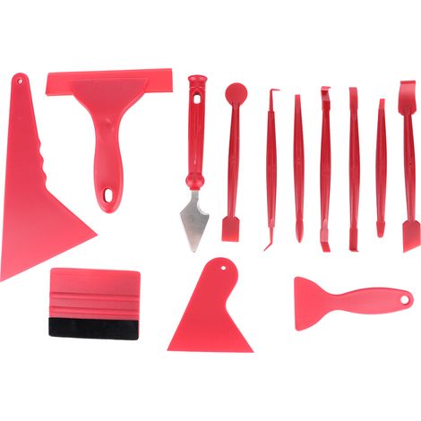 Kit de 13 outils pour la pose films teintés sur vitres voiture et camion : raclette grattoir (1/5)