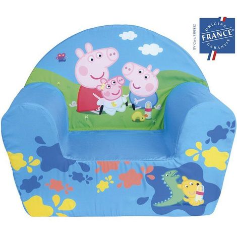 Sillón club infantil - FUN HOUSE - Peppa Pig Georges y Evie - Origen Francia Garantizado - espuma cómoda - 52 x 42 x 33 cm (1/3)