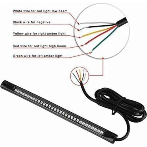 pair 48 Feux Stopoled pour Moto Voiture Vélo Feux Clignotant Bande de Lumière 12V-Fei Yu
