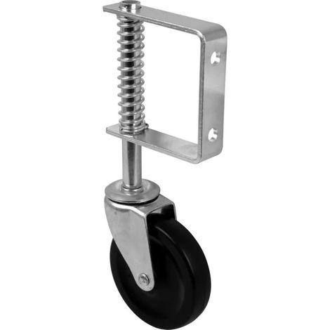Roulette pivotante à ressort 100 mm pour portail, capacité 57 kg (1/2)
