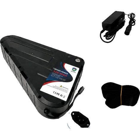 Batería para bicicleta, capacidad de 52 V, carcasa rígida impermeable, 52 V 30 Ah, enchufe trifásico. (1/2)