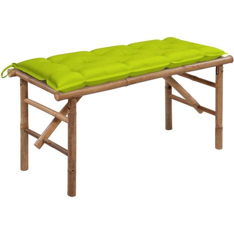 Banc de jardin pliable avec coussin 118 cm Bambou vidaXL (1/5)