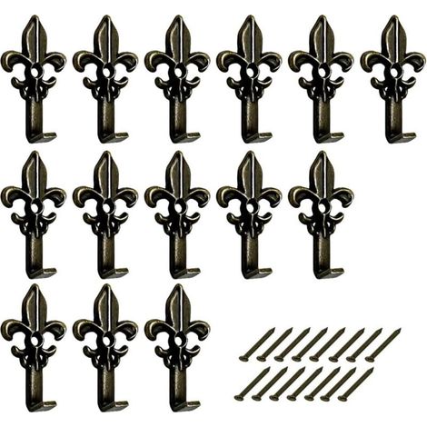 Bardusch Accroche Cadre Fixation Murale Lot de 15 crochets crochets pour tableau forme lis avec clous crochets de 3 cm pour Accroche Cadres Photo Photos Peintures (1/5)