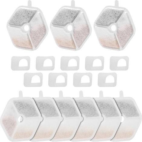 Lot de 9 filtres et 9 éponges pour fontaine à eau potable pour chats et chiens Accessoires de rechange pour éliminer les odeurs (1/5)