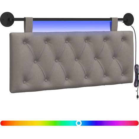 Maison Exclusive - Testiera sospesa Con luce LED Tortora Tessuto (1/5)