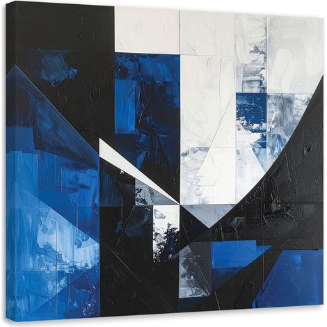 Stampe su Tela, Astratto forme geometriche blu, 30x30 (1/5)