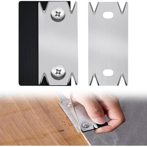 Mini outil de coupe de placage de chants avec lame réversible remplaçable Raboteuse à main Coupe-bordures pour bavures de bois Raboteuse d’angle pour bois de bois, placage, PVC, ABS (1/5)