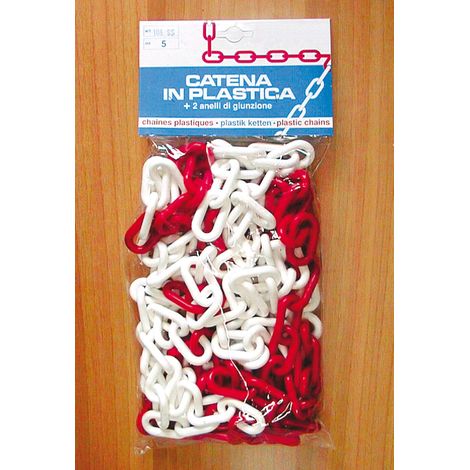 CATENA SEGNALETICA SELF SERVICE MT.5 col. Bianco/rosso Ø mm. 6