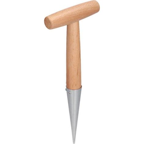 Plantoir - Tige Bois Compressé + Tête Acier Inoxydable - Pour Semis Transplantation Désherbage - Longueur Totale 285 mm - 1 Pièce (1/4)