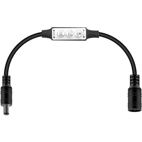 Contrôleur en ligne discret Mini variateur à 3 touches pour ruban LED Noir (1/4)