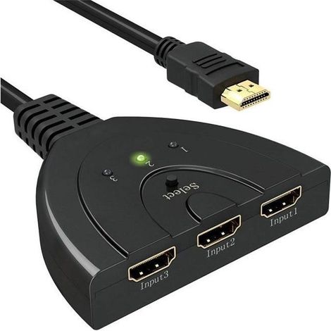 Commutateur HDMI - STRAßE TECH - 3 Ports - Résolution 1080P - Plug and Play - Audio HD (1/4)