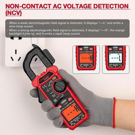 Pince multimètre numérique Habotest 4 000 points, multimètre, tension AC/DC, voltmètre, résistance à diode, haute Étiquette (1/5)