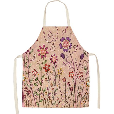 Tablier De Cuisine - Motif Plante Dessin Animé - Imperméable Et Résistant - Pour Cuisson Et Pâtisserie - 1 Pièce (1/2)