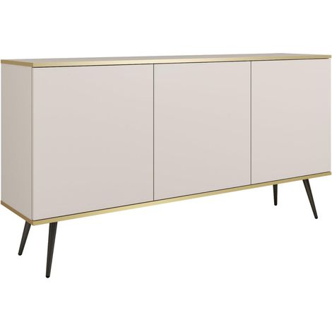 Cassettiera, Beige, gambe nere, 160 x 85 x 39 cm (1/5)