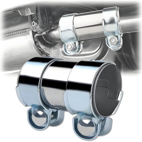 Connecteur de Collier Echappement à Double Boulon Ø60mm/L : 125mm Manchon de Réparation pour Manchon Echappement en acier Inoxydable pour Système Echappement Voiture Bâtiments l'Industrie Automobile (1/5)