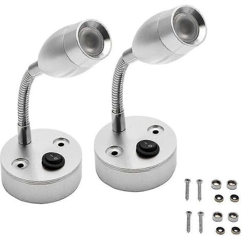 Lampe LED 12 V pour camping-car, applique murale de lecture pour voiture, caravane, bateau, camping-car, éclairage intérieur avec interrupteur, blanc froid (1/5)