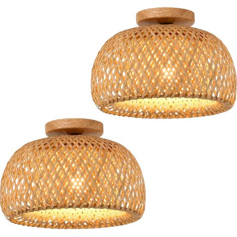Lámpara colgante, diseño tejido, uso versátil, 2 piezas (a), 30 cm, bombilla no incluida (b) (1/2)