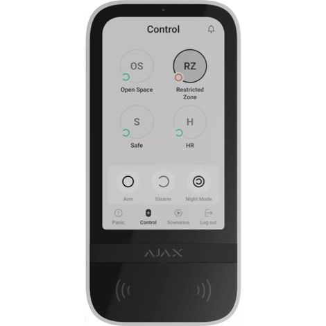Control remoto táctil AJAX KEYPADTOUCHSCREENW blanco 5 pulgadas (1/3)
