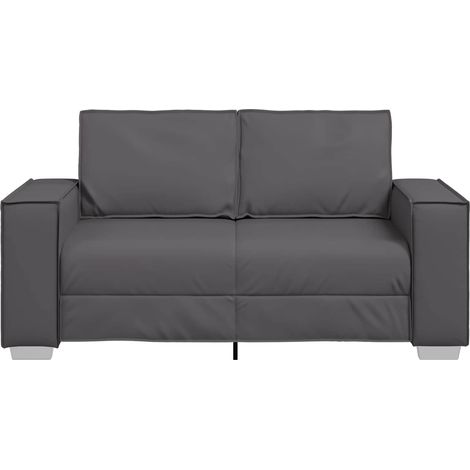 Canapé Sofa deux places Gris 160 cm Simili cuir (1/5)