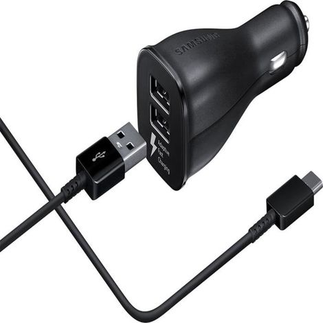 Chargeur allume-cigare - Samsung - EP-LN920CB - Charge rapide - 2 ports USB - Câble USB Type C 1.5m (1/3)