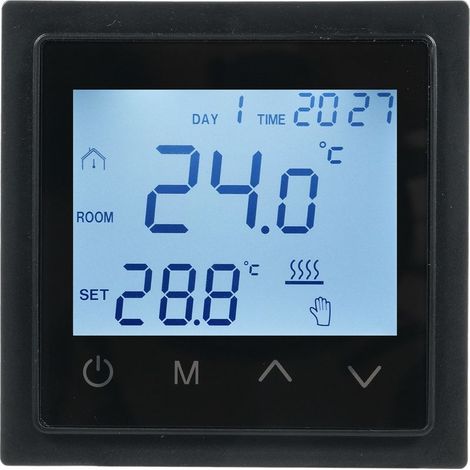 GARRYFIZH Thermostat numérique intelligent 16 A, régulateur de température pour chauffage au sol avec écran tactile LED, commutation par sonde NTC, alimentation électrique 85-265 V (1/5)