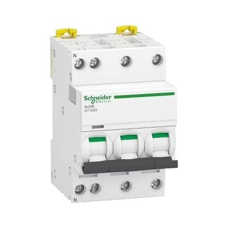 Schneider A9P24710 Leitungsschutzschalter 10A - iDT40N Acti9 - 10kA - C-Kurve - 3P+N