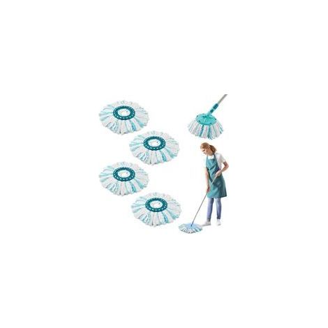 Pièces pour Leifheit Têtes de Rechange Clean Twist Disc Mop Micro Kit, Système à 2 Fibres Balai pour Leifheit Serpillière Franges de Remplacement, pour Tous Types de Sols (1/5)