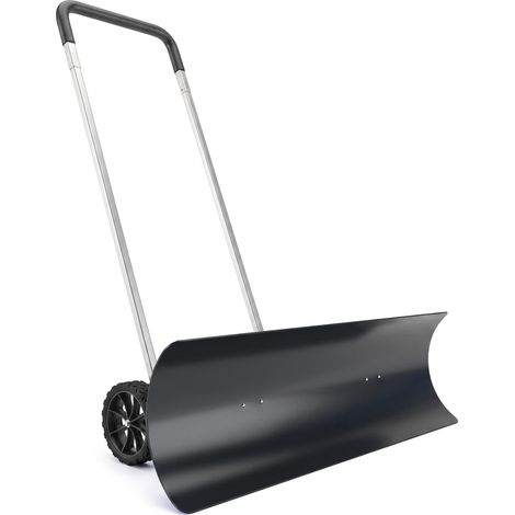 Beyamis Large poussoir à neige 95 cm pelle à neige extra large en aluminium avec roues réglables et poignée antidérapante, angle (1/5)