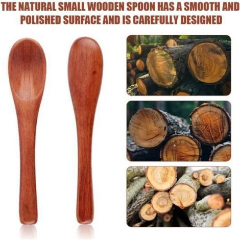 Cuillère En Bois - Nanmu - Pour Assaisonnement Cuisine - 6 Pièces (1/4)