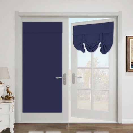 Rideau Obscurcissant Pour Porte - Tissu Polyester Lin - Hauteur 40 Pouces - Pour Porte-Fenêtre Française - 1 Pièce (1/3)