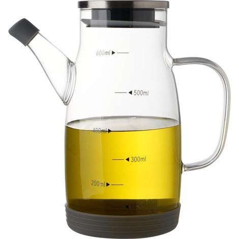 Dispensador de aceite antiadherente de vidrio transparente, 600 ml (1/5)